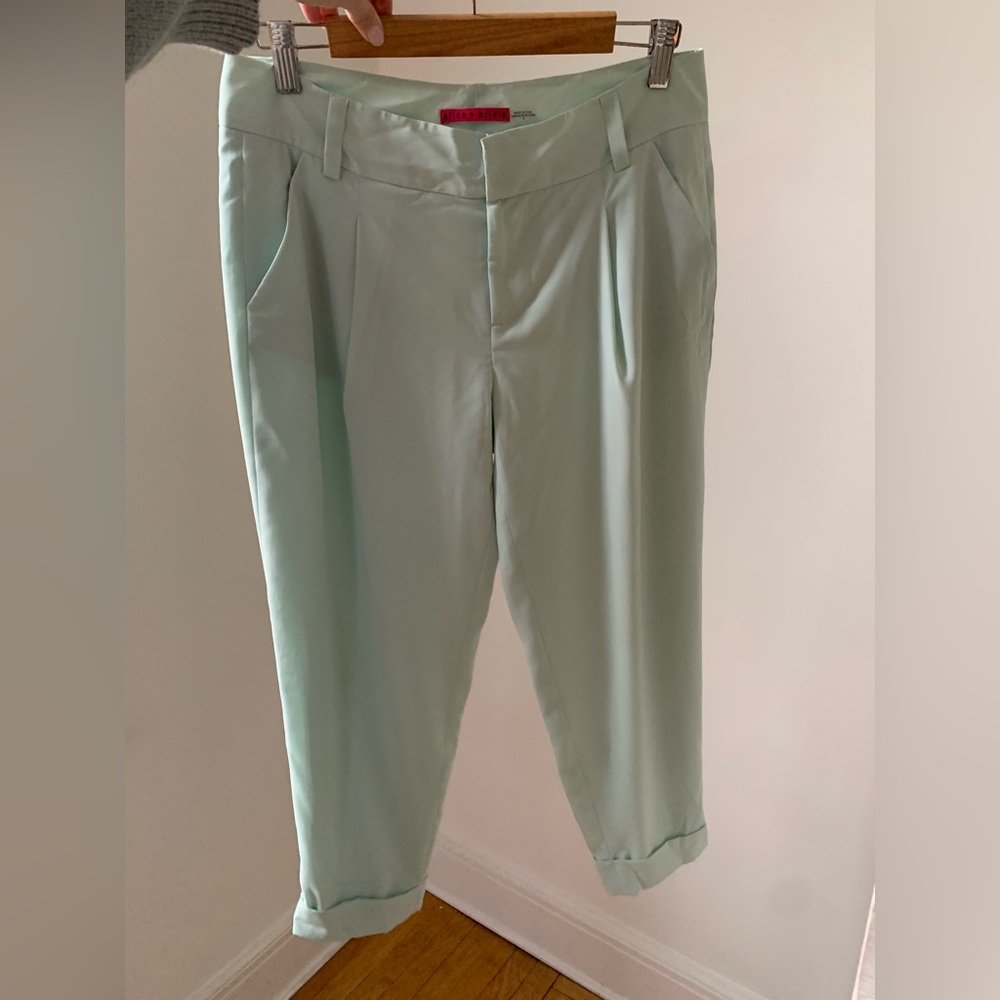 Alice + Olivia Mint Cropped Pants